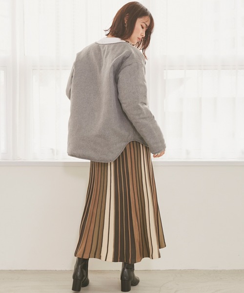 INCEDE（インシード）の「リバーシブル キルティングショートコート（その他アウター・レディース・ブラック/カーキ・LL/3L/S/M/L）」の5枚目の写真