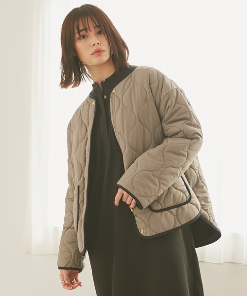 INCEDE（インシード）の「リバーシブル キルティングショートコート（その他アウター・レディース・ブラック/カーキ・LL/3L/S/M/L）」の15枚目の写真