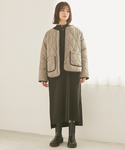 INCEDE（インシード）の「リバーシブル キルティングショートコート（その他アウター・レディース・ブラック/カーキ・LL/3L/S/M/L）」の11枚目の写真