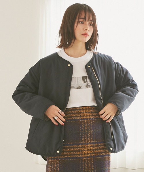 INCEDE（インシード）の「リバーシブル キルティングショートコート（その他アウター・レディース・ブラック/カーキ・LL/3L/S/M/L）」の21枚目の写真