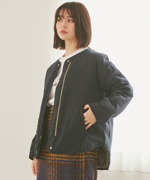 INCEDE（インシード）の「リバーシブル キルティングショートコート（その他アウター・レディース・ブラック/カーキ・LL/3L/S/M/L）」の22枚目の写真