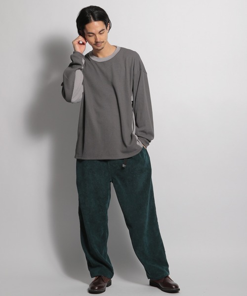 niko and...(ニコアンド)の「MVSワッフル配色プルオーバー(Tシャツ/カットソー・メンズ・グレー/オレンジ/オフホワイト/ブラウン・MEDIUM/LARGE)」の9枚目の写真