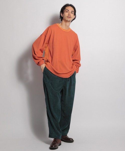 niko and...(ニコアンド)の「MVSワッフル配色プルオーバー(Tシャツ/カットソー・メンズ・グレー/オレンジ/オフホワイト/ブラウン・MEDIUM/LARGE)」の11枚目の写真