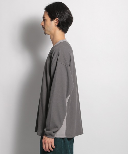 niko and...(ニコアンド)の「MVSワッフル配色プルオーバー(Tシャツ/カットソー・メンズ・グレー/オレンジ/オフホワイト/ブラウン・MEDIUM/LARGE)」の15枚目の写真