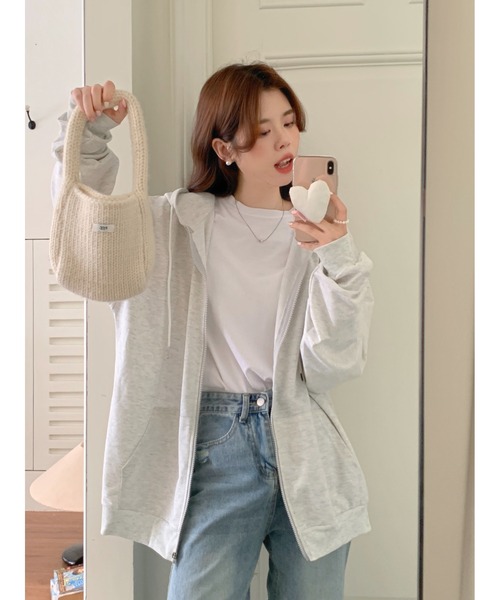 DEVICE(デバイス)の「ボリュームスリーブ シンプル オーバーサイズ スウェット フーディ パーカー(パーカー・レディース・グレー/ブラック/ベージュ・FREE)」の10枚目の写真