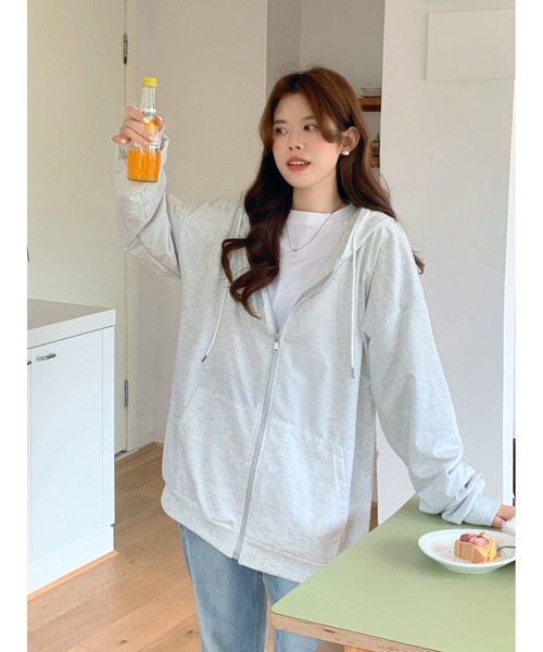 DEVICE(デバイス)の「ボリュームスリーブ シンプル オーバーサイズ スウェット フーディ パーカー(パーカー・レディース・グレー/ブラック/ベージュ・FREE)」の9枚目の写真