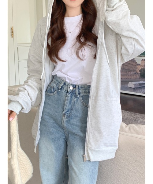 DEVICE(デバイス)の「ボリュームスリーブ シンプル オーバーサイズ スウェット フーディ パーカー(パーカー・レディース・グレー/ブラック/ベージュ・FREE)」の5枚目の写真