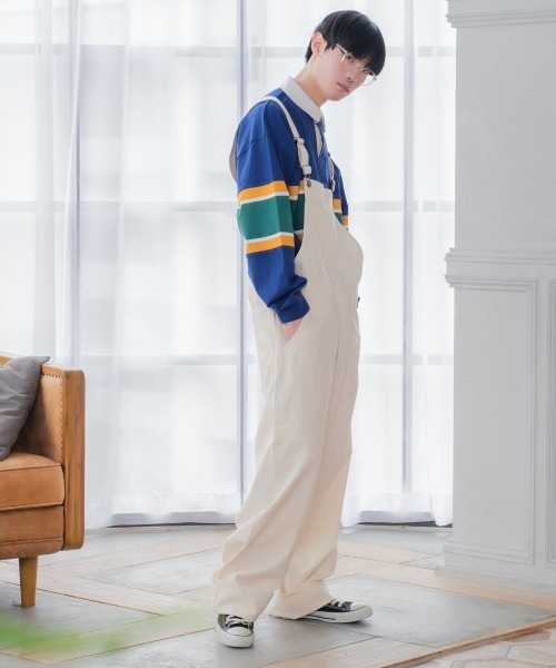 improves（インプローブス）の「10oz デニム/ツイル ワイドシルエット サロペット（サロペット/オーバーオール・メンズ・キナリ/ケミカルウォッシュ/ワンウォッシュ/ブラック/ストライプ/インディゴブルー・MEDIUM/LARGE）」の9枚目の写真