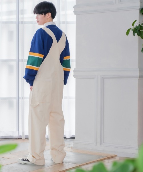 improves（インプローブス）の「10oz デニム/ツイル ワイドシルエット サロペット（サロペット/オーバーオール・メンズ・キナリ/ケミカルウォッシュ/ワンウォッシュ/ブラック/ストライプ/インディゴブルー・MEDIUM/LARGE）」の15枚目の写真