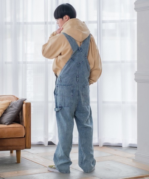improves（インプローブス）の「10oz デニム/ツイル ワイドシルエット サロペット（サロペット/オーバーオール・メンズ・キナリ/ケミカルウォッシュ/ワンウォッシュ/ブラック/ストライプ/インディゴブルー・MEDIUM/LARGE）」の8枚目の写真