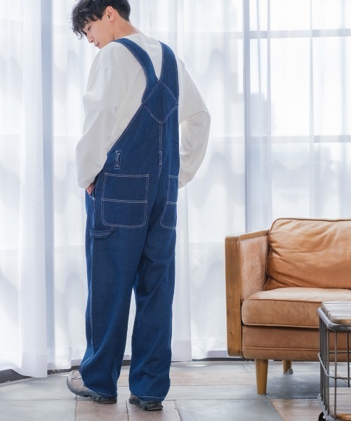 improves（インプローブス）の「10oz デニム/ツイル ワイドシルエット サロペット（サロペット/オーバーオール・メンズ・キナリ/ケミカルウォッシュ/ワンウォッシュ/ブラック/ストライプ/インディゴブルー・MEDIUM/LARGE）」の13枚目の写真