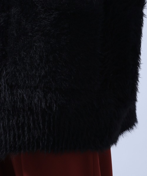 HARE フェザーヤーンニットカーディガン　ブラック