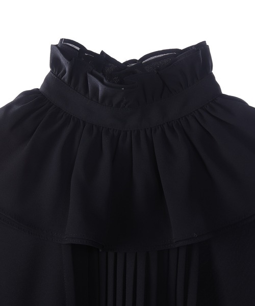 SAISON DE PAPILLON（セゾンドパピヨン）の「スタンドカラーフリルシフォンブラウス（シャツ/ブラウス・レディース・ブラック・XL/S/L/M）」の14枚目の写真