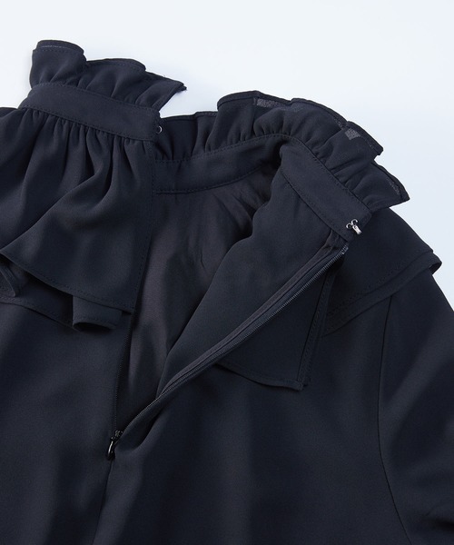 SAISON DE PAPILLON（セゾンドパピヨン）の「スタンドカラーフリルシフォンブラウス（シャツ/ブラウス・レディース・ブラック・XL/S/L/M）」の16枚目の写真