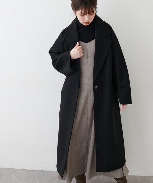 natural couture(ナチュラルクチュール)の「ニットモッサ袖タックチェスターコート(チェスターコート・レディース・アイボリー/グリーン/ブルー/モカ/ブラック・FREE)」の13枚目の写真