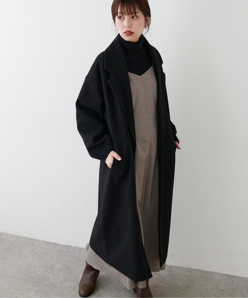 natural couture(ナチュラルクチュール)の「ニットモッサ袖タックチェスターコート(チェスターコート・レディース・アイボリー/グリーン/ブルー/モカ/ブラック・FREE)」の16枚目の写真