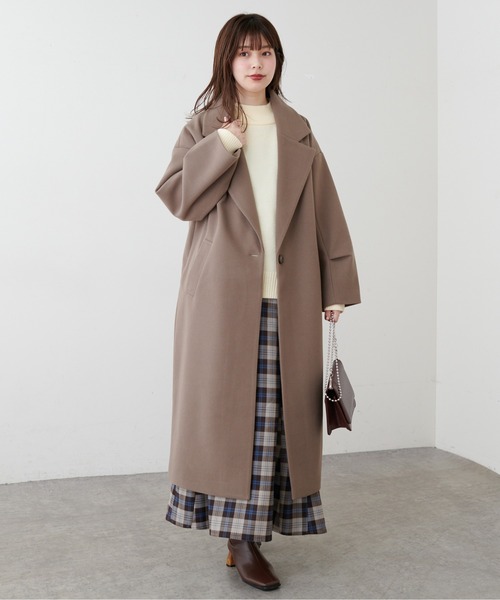 natural couture(ナチュラルクチュール)の「ニットモッサ袖タックチェスターコート(チェスターコート・レディース・アイボリー/グリーン/ブルー/モカ/ブラック・FREE)」の19枚目の写真