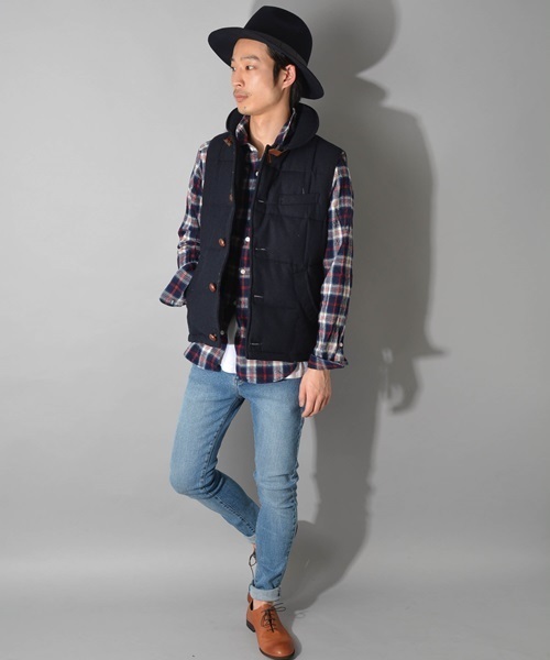 SHIPS JET BLUE（シップスジェットブルー）の「JB: ショールダウンベスト2 14AW（ダウンベスト・メンズ・グレー/ネイビー・MEDIUM/SMALL/LARGE）」の8枚目の写真