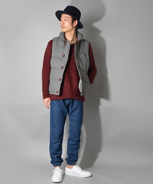 SHIPS JET BLUE（シップスジェットブルー）の「JB: ショールダウンベスト2 14AW（ダウンベスト・メンズ・グレー/ネイビー・MEDIUM/SMALL/LARGE）」の7枚目の写真