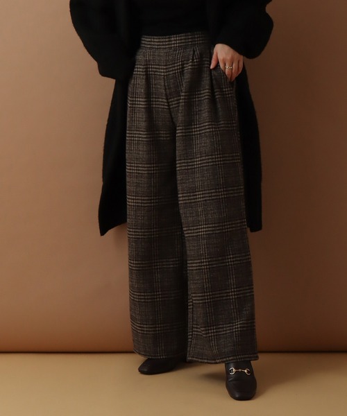 libelle more(リベル モア)の「先染めチェック2タックパンツ(その他パンツ・レディース・グレー/ベージュ/ブラウン・M/L)」の3枚目の写真