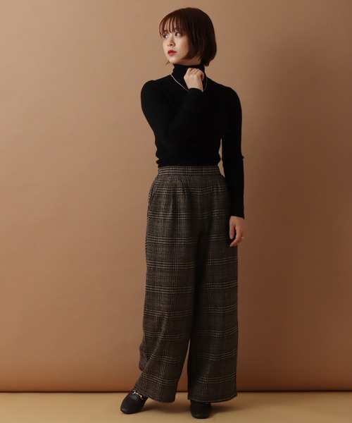 libelle more(リベル モア)の「先染めチェック2タックパンツ(その他パンツ・レディース・グレー/ベージュ/ブラウン・M/L)」の15枚目の写真
