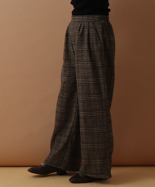 libelle more(リベル モア)の「先染めチェック2タックパンツ(その他パンツ・レディース・グレー/ベージュ/ブラウン・M/L)」の6枚目の写真
