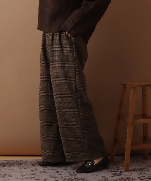 libelle more(リベル モア)の「先染めチェック2タックパンツ(その他パンツ・レディース・グレー/ベージュ/ブラウン・M/L)」の10枚目の写真
