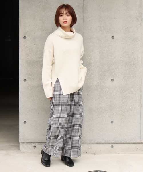 libelle more(リベル モア)の「先染めチェック2タックパンツ(その他パンツ・レディース・グレー/ベージュ/ブラウン・M/L)」の8枚目の写真
