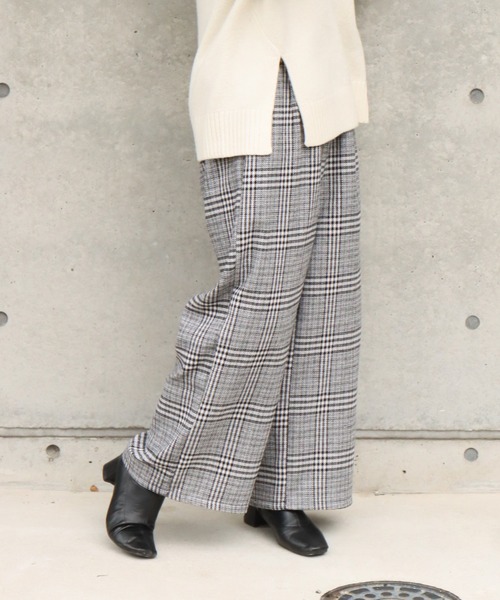 libelle more(リベル モア)の「先染めチェック2タックパンツ(その他パンツ・レディース・グレー/ベージュ/ブラウン・M/L)」の9枚目の写真