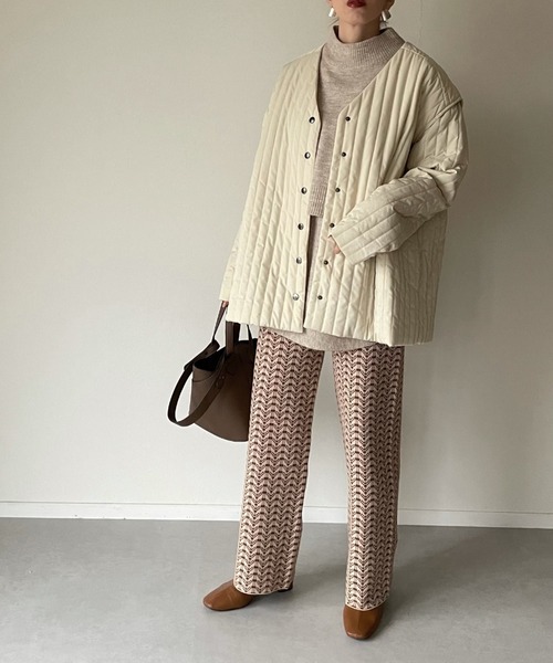 y/m by misato（イムバイミサト）の「ヴィンテージライクジャガードパンツ（その他パンツ・レディース・ブラック/ブラウン・FREE）」の12枚目の写真