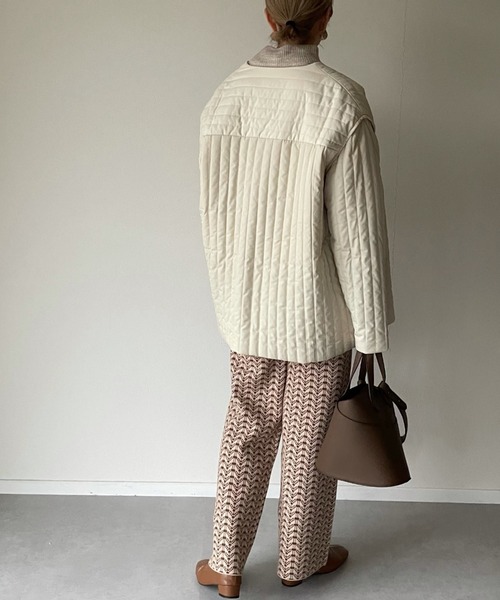 y/m by misato（イムバイミサト）の「ヴィンテージライクジャガードパンツ（その他パンツ・レディース・ブラック/ブラウン・FREE）」の5枚目の写真