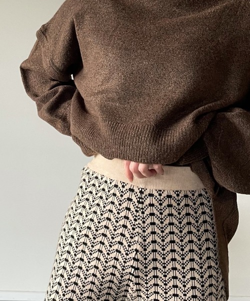 y/m by misato（イムバイミサト）の「ヴィンテージライクジャガードパンツ（その他パンツ・レディース・ブラック/ブラウン・FREE）」の9枚目の写真