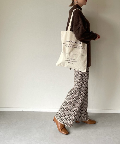 y/m by misato（イムバイミサト）の「ヴィンテージライクジャガードパンツ（その他パンツ・レディース・ブラック/ブラウン・FREE）」の4枚目の写真