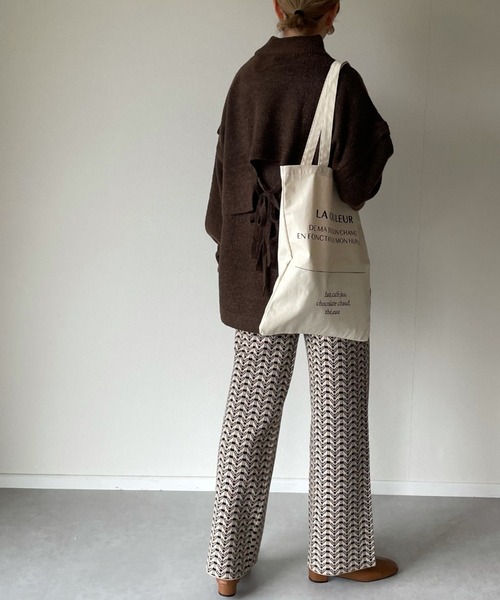 y/m by misato（イムバイミサト）の「ヴィンテージライクジャガードパンツ（その他パンツ・レディース・ブラック/ブラウン・FREE）」の6枚目の写真