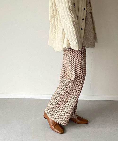 y/m by misato（イムバイミサト）の「ヴィンテージライクジャガードパンツ（その他パンツ・レディース・ブラック/ブラウン・FREE）」の11枚目の写真
