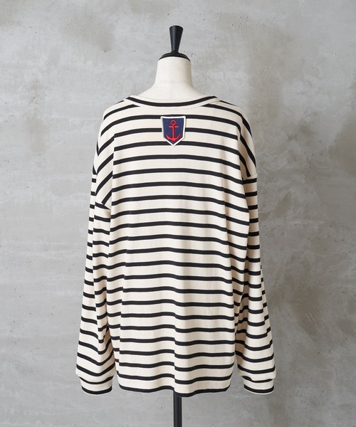 BEARDSLEY(ビアズリー)の「《FRIPIER・ユニセックス》錨ワッペンボーダーロングTシャツ(Tシャツ/カットソー・レディース・アイボリー・FREE)」の9枚目の写真
