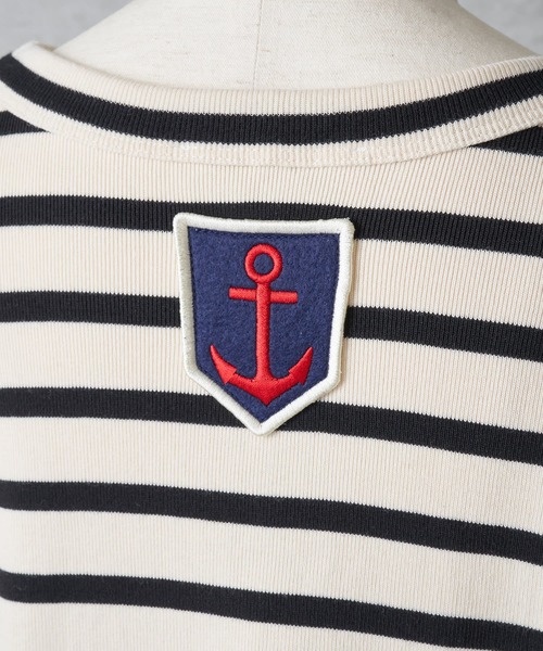 BEARDSLEY(ビアズリー)の「《FRIPIER・ユニセックス》錨ワッペンボーダーロングTシャツ(Tシャツ/カットソー・レディース・アイボリー・FREE)」の7枚目の写真