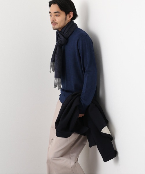 EDIFICE(エディフィス)の「EDIFICE オリジナル リバーシブル カシミアマフラー(マフラー・メンズ・ブラック/ネイビー/ブラウン/サックスブルー/キャメル・FREE)」の10枚目の写真