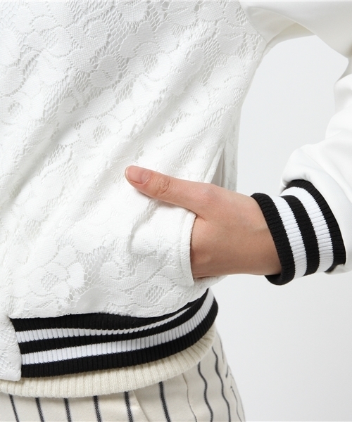 WEGO（ウィゴー）の「WEGO/レースラインブルゾン（ブルゾン・レディース・オフホワイト・FREE）」の8枚目の写真