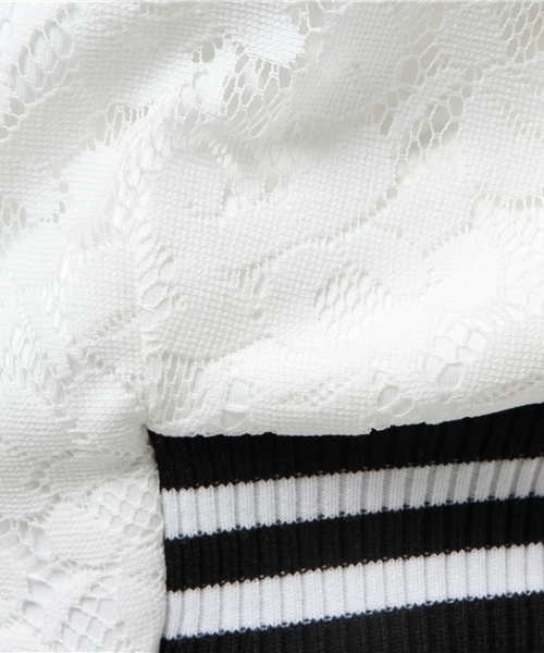 WEGO（ウィゴー）の「WEGO/レースラインブルゾン（ブルゾン・レディース・オフホワイト・FREE）」の3枚目の写真