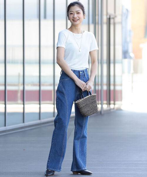 Ray BEAMS（レイビームス）の「Ray BEAMS / ストレッチ パイル Tシャツ（Tシャツ/カットソー・レディース・オフホワイト/ケリー/ブルー系その他2・ONE SIZE）」の21枚目の写真