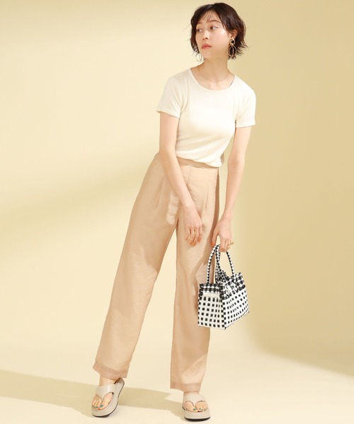 Ray BEAMS（レイビームス）の「Ray BEAMS / ストレッチ パイル Tシャツ（Tシャツ/カットソー・レディース・オフホワイト/ケリー/ブルー系その他2・ONE SIZE）」の5枚目の写真