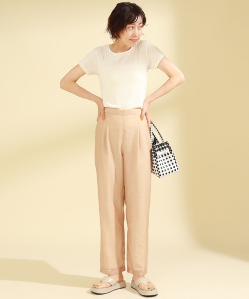 Ray BEAMS（レイビームス）の「Ray BEAMS / ストレッチ パイル Tシャツ（Tシャツ/カットソー・レディース・オフホワイト/ケリー/ブルー系その他2・ONE SIZE）」の6枚目の写真