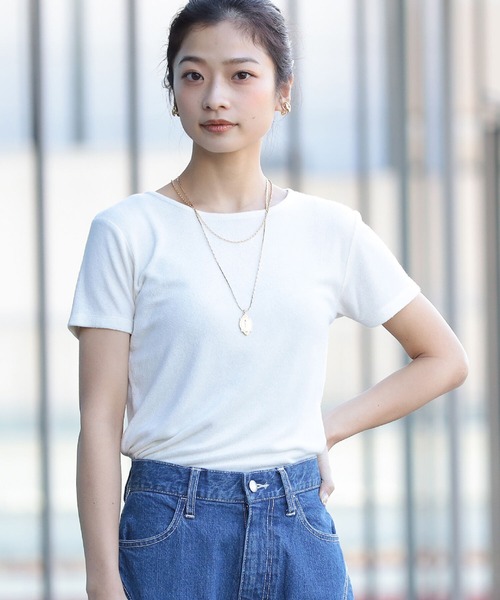 Ray BEAMS（レイビームス）の「Ray BEAMS / ストレッチ パイル Tシャツ（Tシャツ/カットソー・レディース・オフホワイト/ケリー/ブルー系その他2・ONE SIZE）」の8枚目の写真