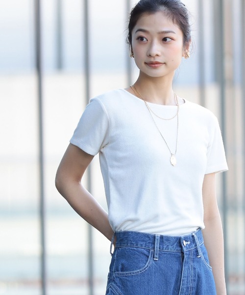 Ray BEAMS（レイビームス）の「Ray BEAMS / ストレッチ パイル Tシャツ（Tシャツ/カットソー・レディース・オフホワイト/ケリー/ブルー系その他2・ONE SIZE）」の9枚目の写真