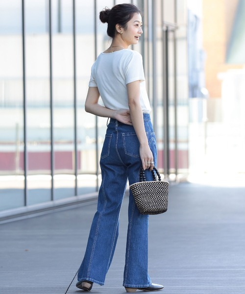 Ray BEAMS（レイビームス）の「Ray BEAMS / ストレッチ パイル Tシャツ（Tシャツ/カットソー・レディース・オフホワイト/ケリー/ブルー系その他2・ONE SIZE）」の11枚目の写真