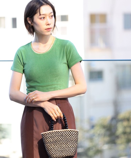 Ray BEAMS（レイビームス）の「Ray BEAMS / ストレッチ パイル Tシャツ（Tシャツ/カットソー・レディース・オフホワイト/ケリー/ブルー系その他2・ONE SIZE）」の13枚目の写真