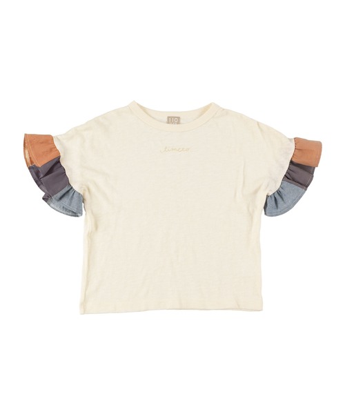 DILASH(ディラッシュ)の「切替えフレアスリーブTシャツ(Tシャツ/カットソー・キッズ・チャコール/キナリ・90/100/110/120/80/130/140)」の4枚目の写真