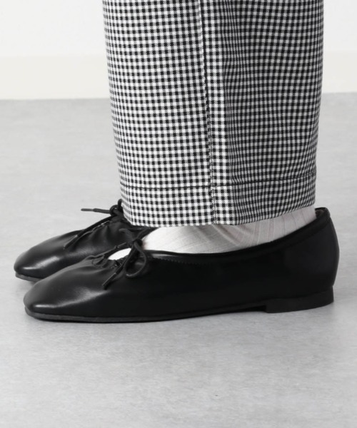 cepo(セポ)の「スクエアトゥ シャーリングバレエシューズ(バレエシューズ・レディース・ブラック/オフホワイト/ライム・M/L)」の6枚目の写真