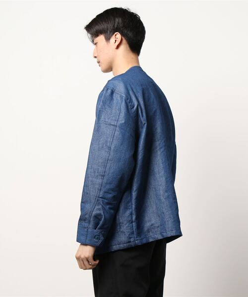 チチカカ（チチカカ）の「【ユニセックス】ノーカラーミリタリージャケット（ノーカラージャケット・メンズ・カーキ/インディゴブルー・MEDIUM/LARGE）」の20枚目の写真